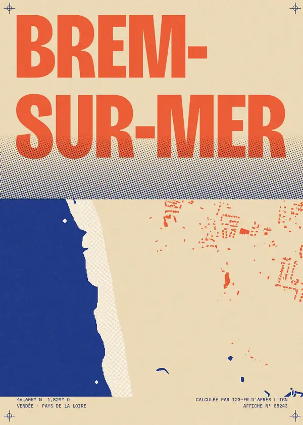 Affiche de Brem-sur-Mer, calculée par 123-fr d'après l'IGN