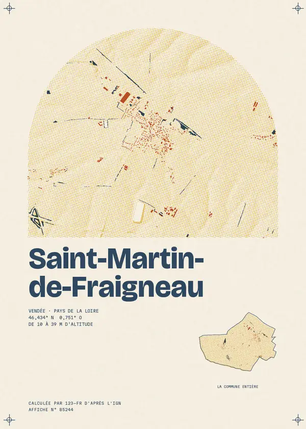 Affiche de Saint-Martin-de-Fraigneau, calculée par 123-fr d'après l'IGN