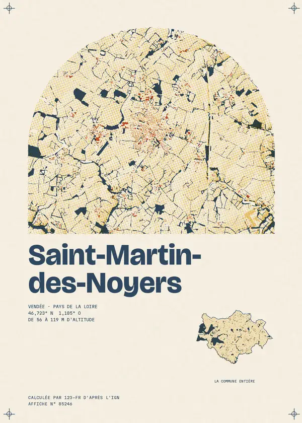 Affiche de Saint-Martin-des-Noyers, calculée par 123-fr d'après l'IGN
