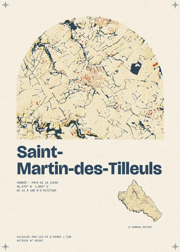 Affiche de Saint-Martin-des-Tilleuls, calculée par 123-fr d'après l'IGN