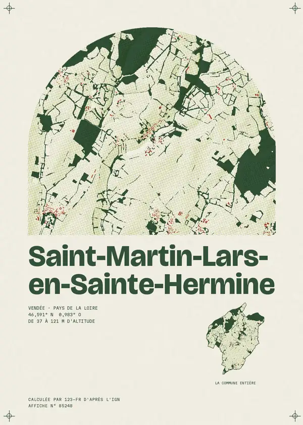 Affiche de Saint-Martin-Lars-en-Sainte-Hermine, calculée par 123-fr d'après l'IGN