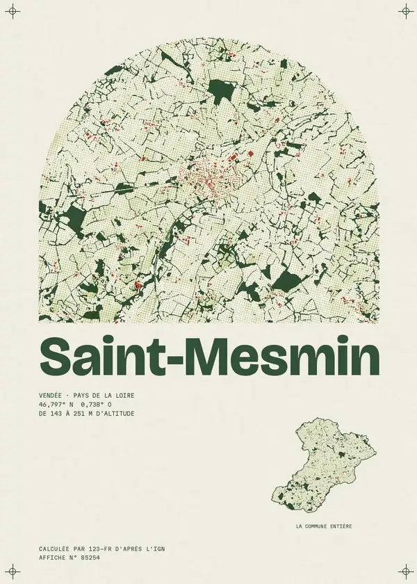 Affiche de Saint-Mesmin, calculée par 123-fr d'après l'IGN