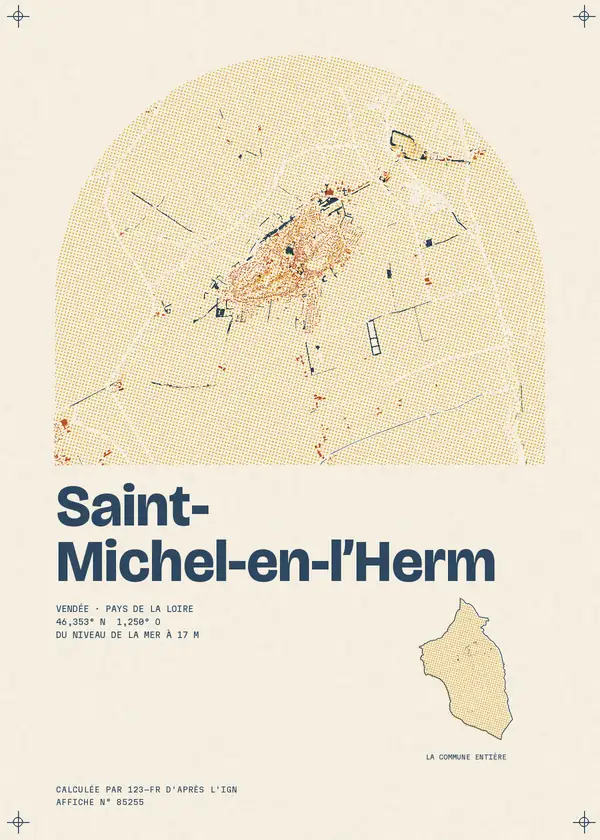 Affiche de Saint-Michel-en-l'Herm, calculée par 123-fr d'après l'IGN