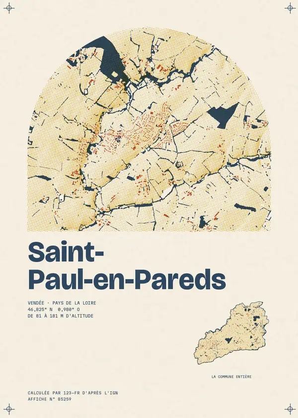 Affiche de Saint-Paul-en-Pareds, calculée par 123-fr d'après l'IGN