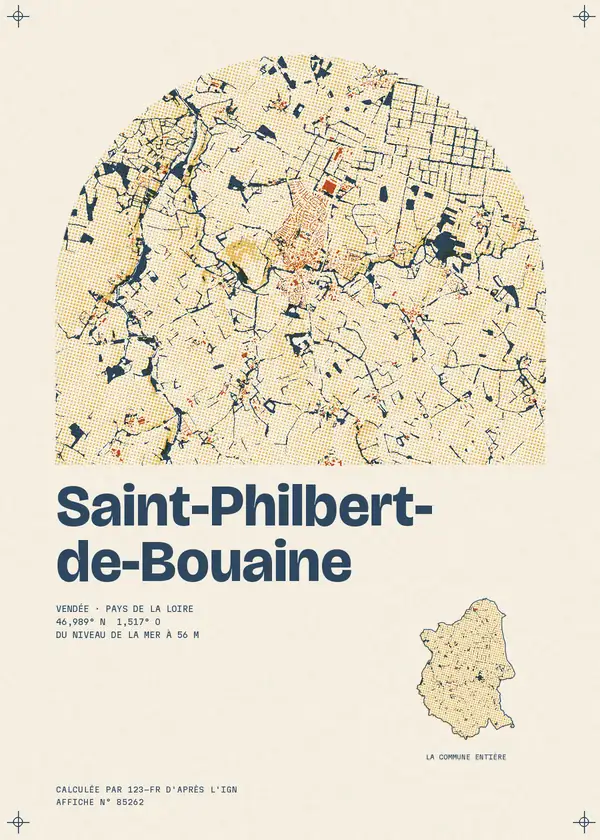 Affiche de Saint-Philbert-de-Bouaine, calculée par 123-fr d'après l'IGN