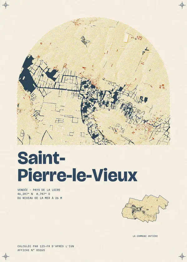 Affiche de Saint-Pierre-le-Vieux, calculée par 123-fr d'après l'IGN
