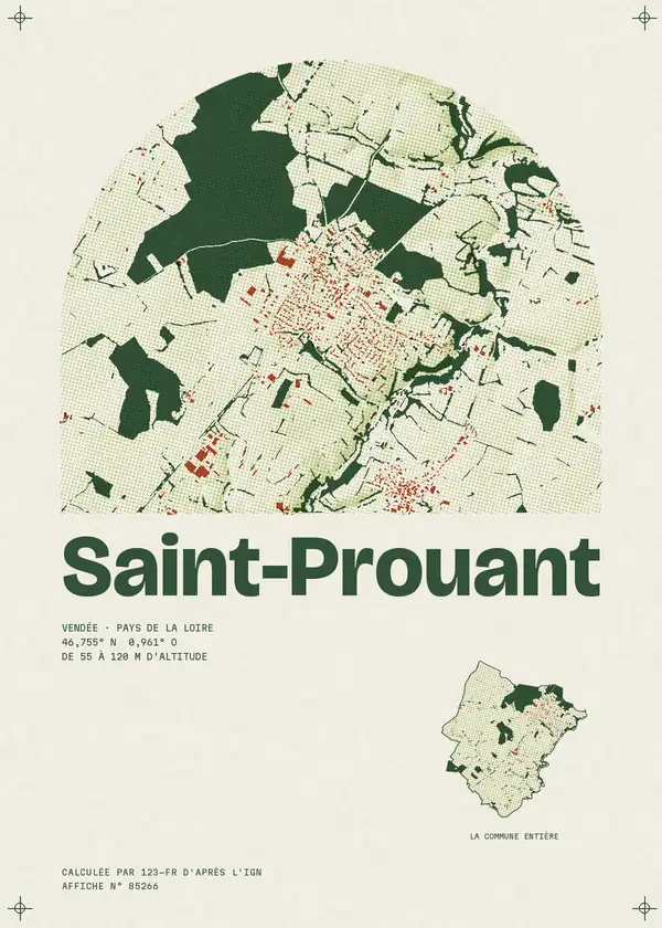 Affiche de Saint-Prouant, calculée par 123-fr d'après l'IGN