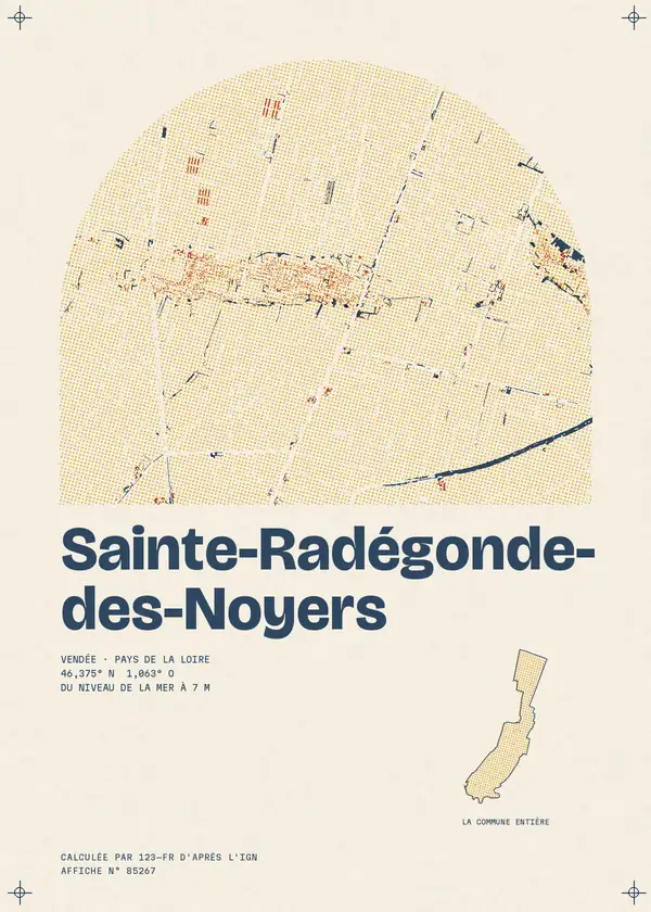 Affiche de Sainte-Radégonde-des-Noyers, calculée par 123-fr d'après l'IGN