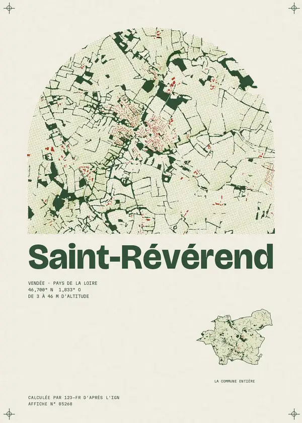 Affiche de Saint-Révérend, calculée par 123-fr d'après l'IGN