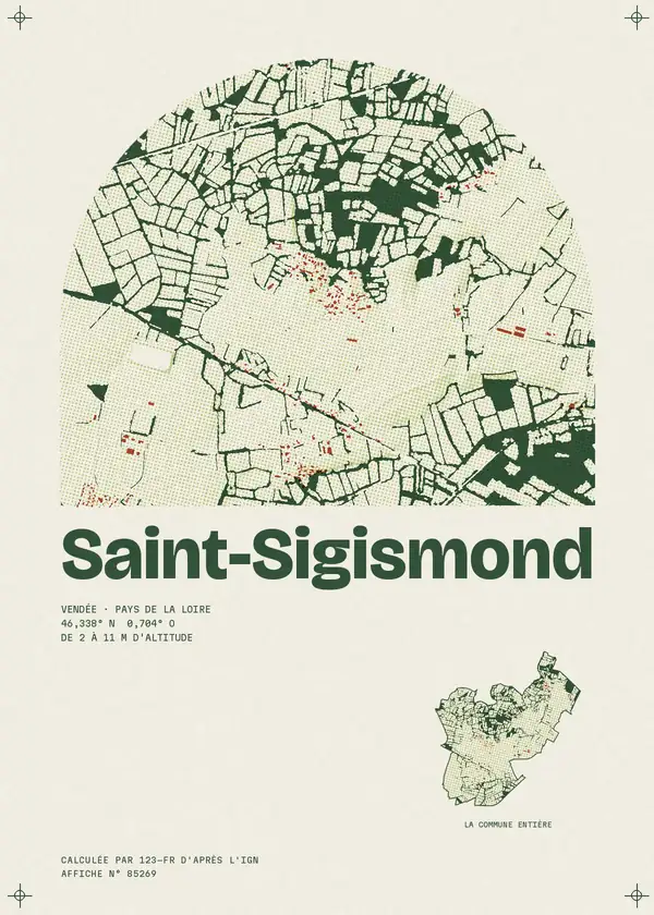 Affiche de Saint-Sigismond, calculée par 123-fr d'après l'IGN