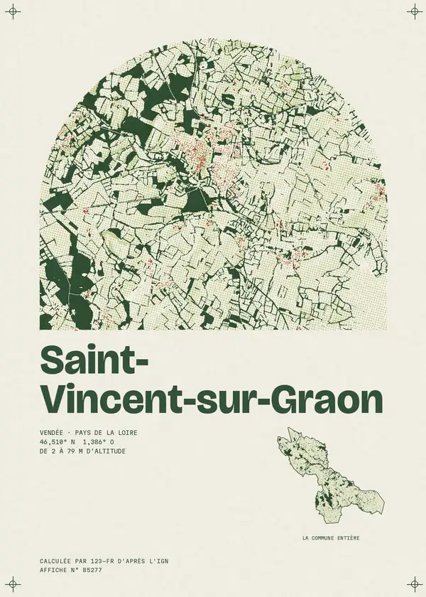 Affiche de Saint-Vincent-sur-Graon, calculée par 123-fr d'après l'IGN
