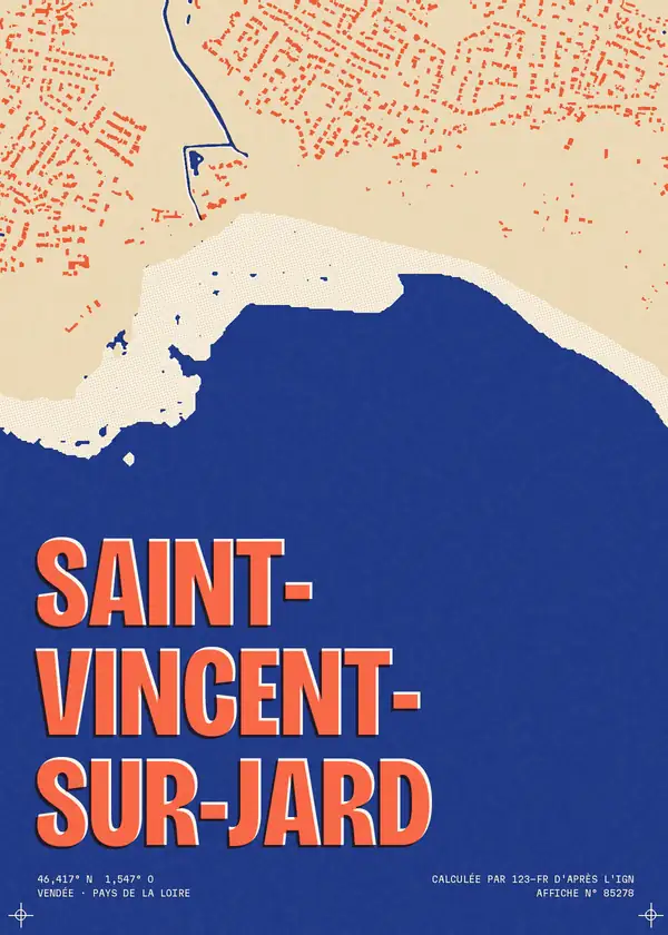 Affiche de Saint-Vincent-sur-Jard, calculée par 123-fr d'après l'IGN