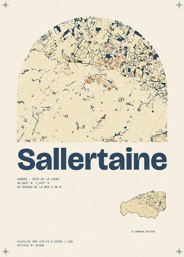 Affiche de Sallertaine, calculée par 123-fr d'après l'IGN