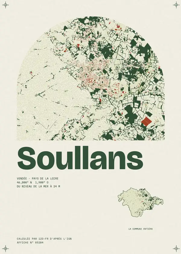 Affiche de Soullans, calculée par 123-fr d'après l'IGN