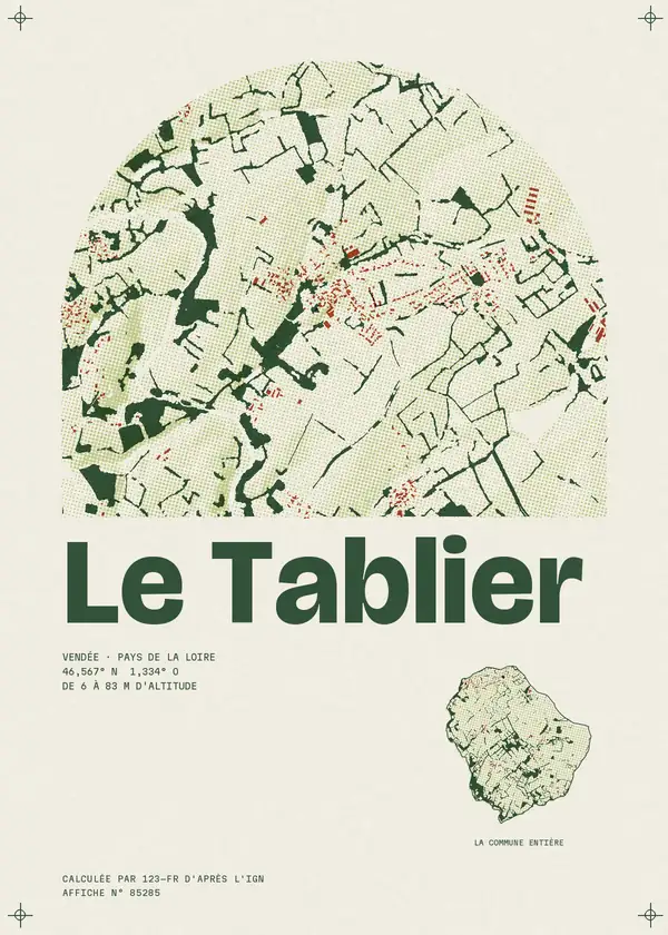 Affiche de Le Tablier, calculée par 123-fr d'après l'IGN