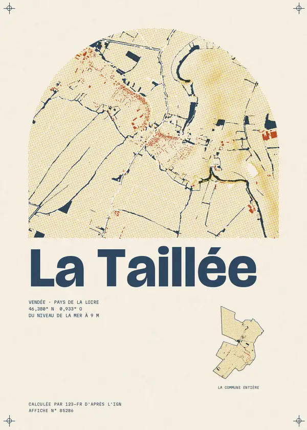 Affiche de La Taillée, calculée par 123-fr d'après l'IGN