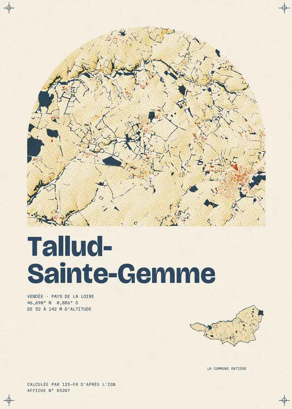 Affiche de Tallud-Sainte-Gemme, calculée par 123-fr d'après l'IGN