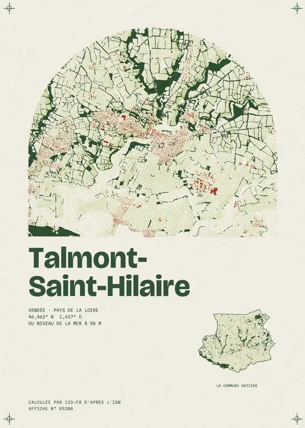 Affiche de Talmont-Saint-Hilaire, calculée par 123-fr d'après l'IGN