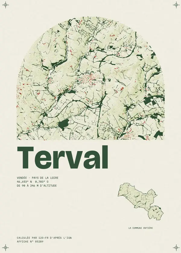 Affiche de Terval, calculée par 123-fr d'après l'IGN
