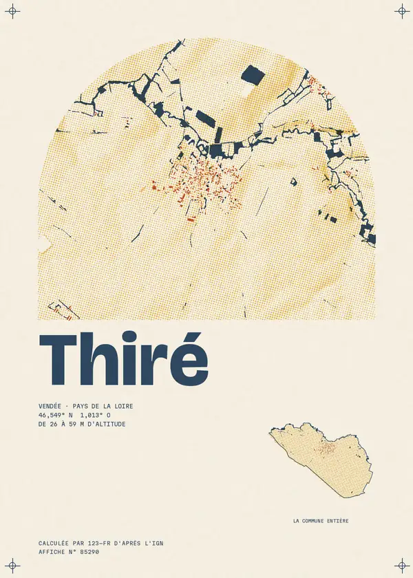 Affiche de Thiré, calculée par 123-fr d'après l'IGN