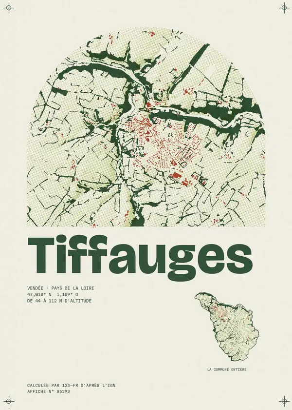Affiche de Tiffauges, calculée par 123-fr d'après l'IGN