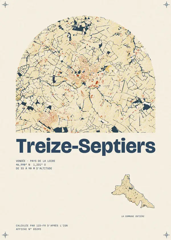 Affiche de Treize-Septiers, calculée par 123-fr d'après l'IGN