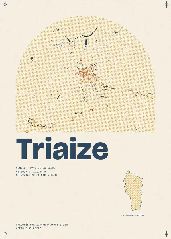 Affiche de Triaize, calculée par 123-fr d'après l'IGN