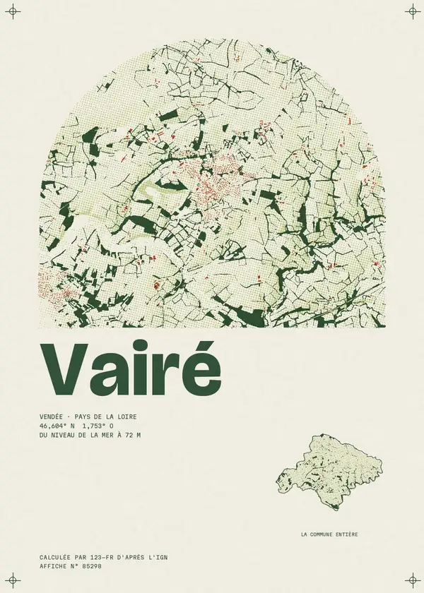Affiche de Vairé, calculée par 123-fr d'après l'IGN