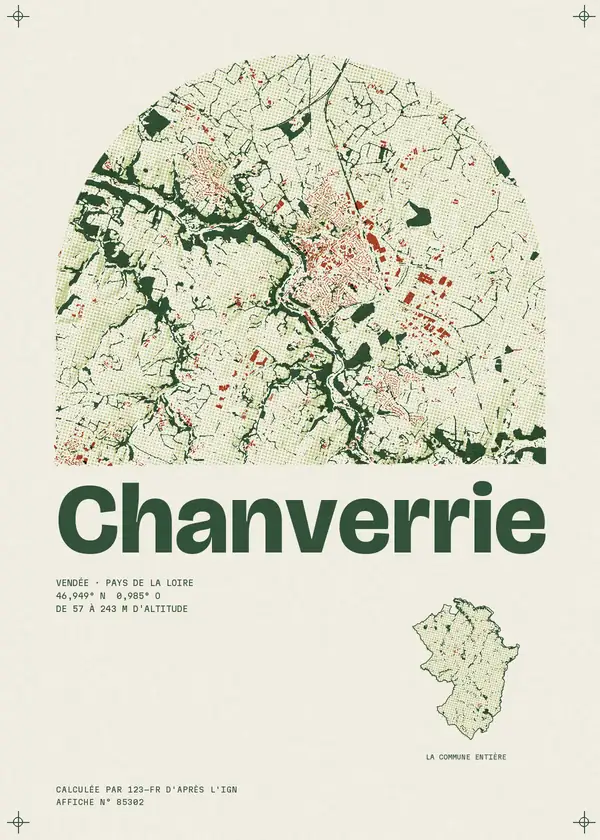 Affiche de Chanverrie, calculée par 123-fr d'après l'IGN