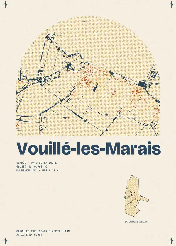 Affiche de Vouillé-les-Marais, calculée par 123-fr d'après l'IGN