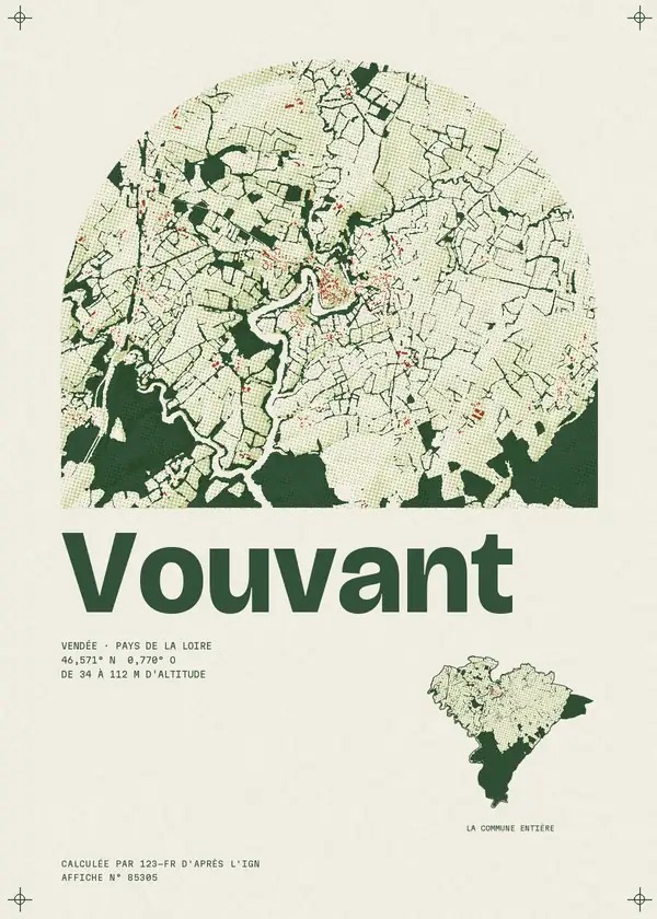 Affiche de Vouvant, calculée par 123-fr d'après l'IGN