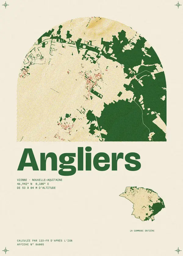 Affiche de Angliers, calculée par 123-fr d'après l'IGN