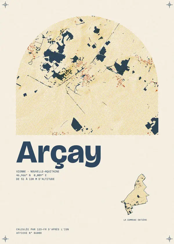 Affiche de Arçay, calculée par 123-fr d'après l'IGN