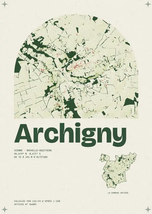 Affiche de Archigny, calculée par 123-fr d'après l'IGN
