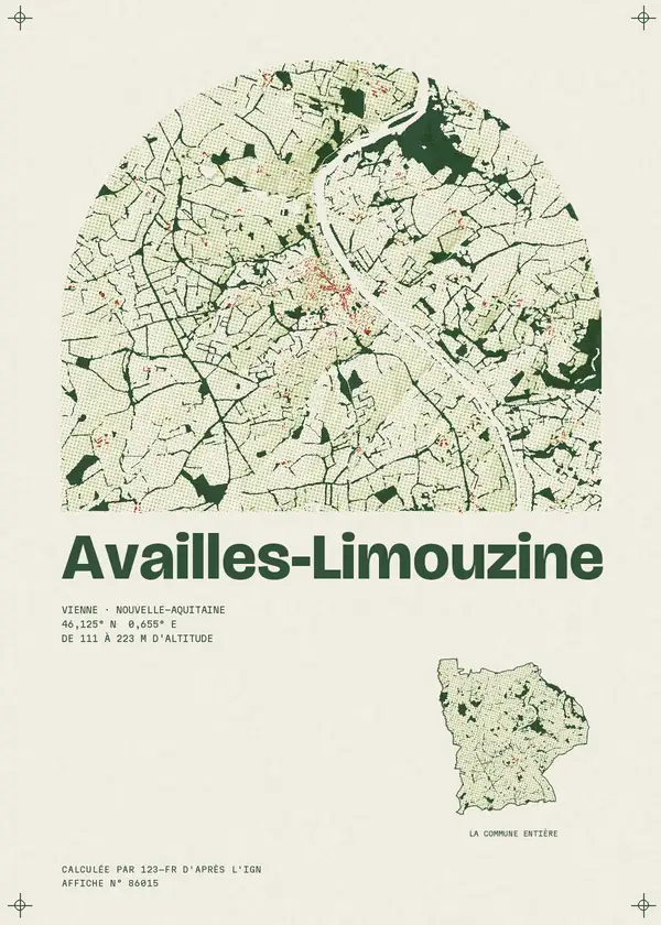 Affiche de Availles-Limouzine, calculée par 123-fr d'après l'IGN