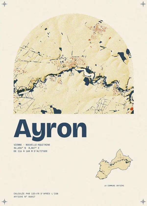 Affiche de Ayron, calculée par 123-fr d'après l'IGN