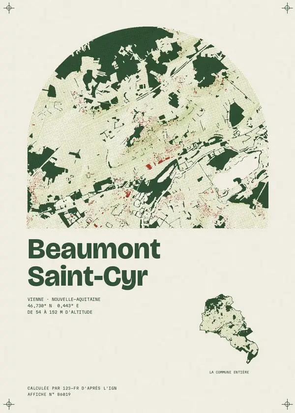 Affiche de Beaumont Saint-Cyr, calculée par 123-fr d'après l'IGN