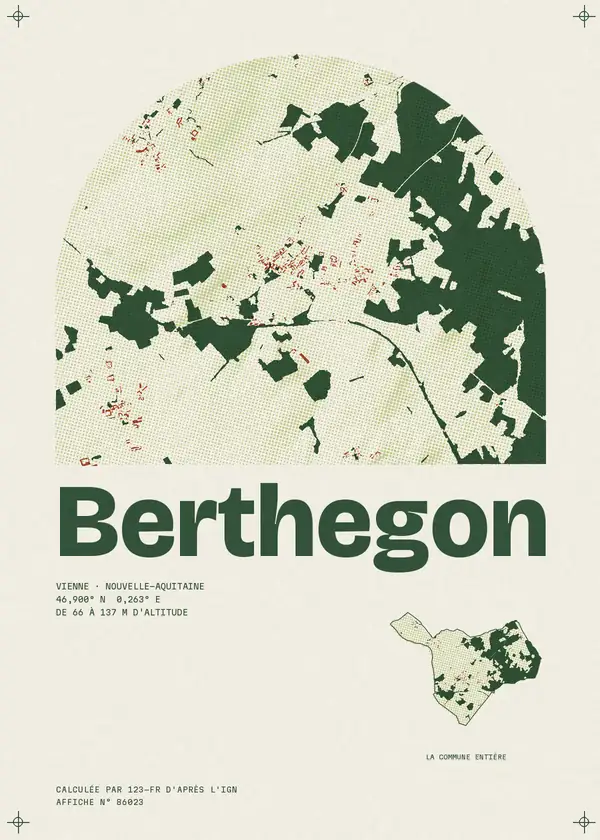 Affiche de Berthegon, calculée par 123-fr d'après l'IGN