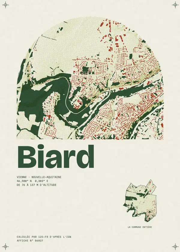 Affiche de Biard, calculée par 123-fr d'après l'IGN