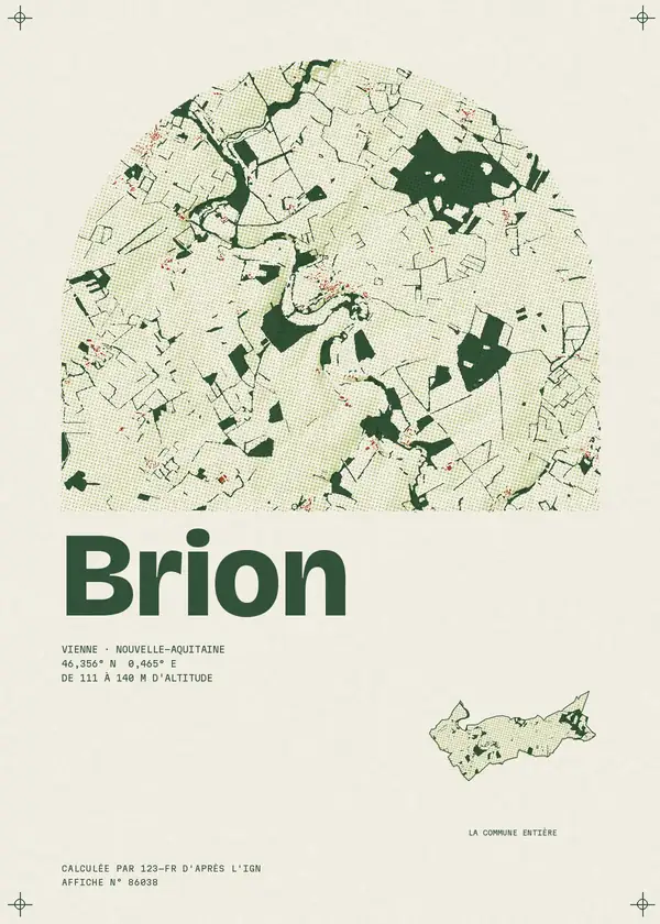Affiche de Brion, calculée par 123-fr d'après l'IGN