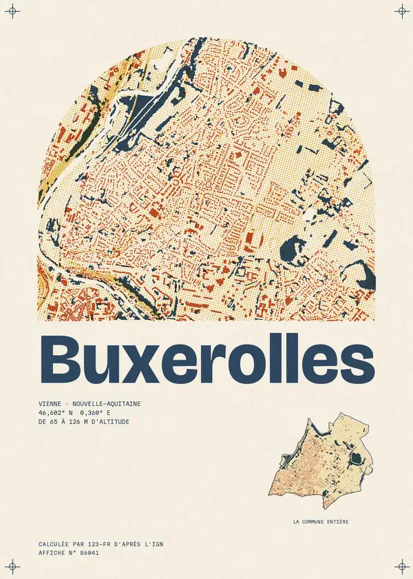 Affiche de Buxerolles, calculée par 123-fr d'après l'IGN