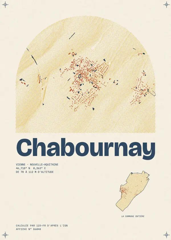 Affiche de Chabournay, calculée par 123-fr d'après l'IGN