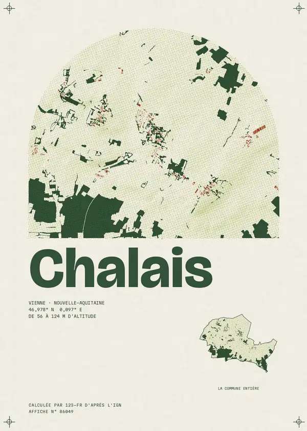 Affiche de Chalais, calculée par 123-fr d'après l'IGN