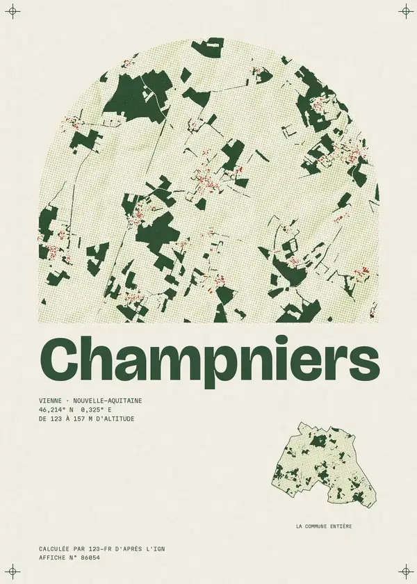 Affiche de Champniers, calculée par 123-fr d'après l'IGN