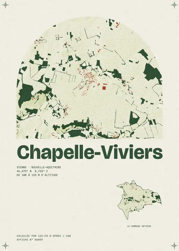Affiche de Chapelle-Viviers, calculée par 123-fr d'après l'IGN