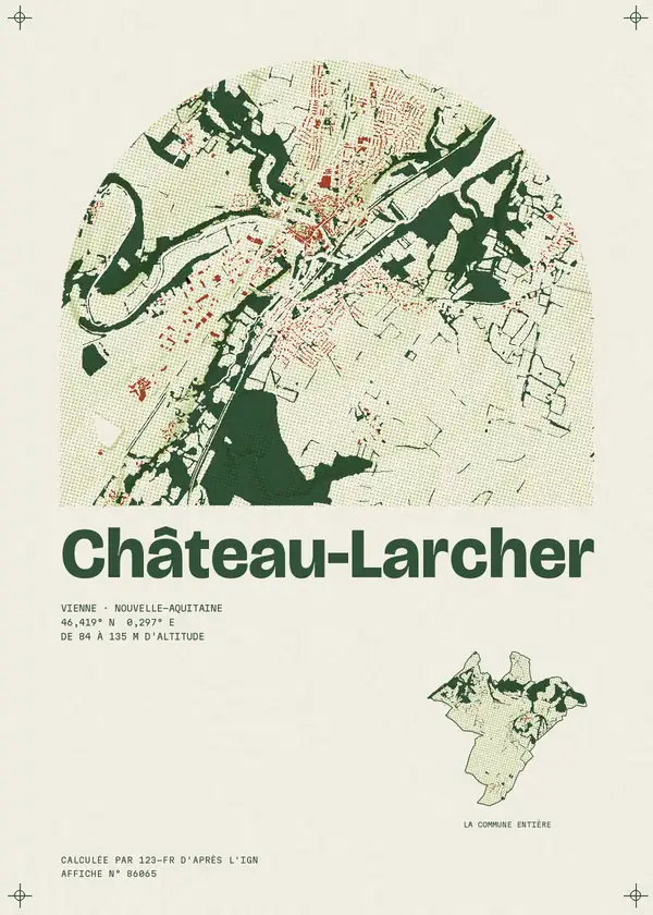 Affiche de Château-Larcher, calculée par 123-fr d'après l'IGN