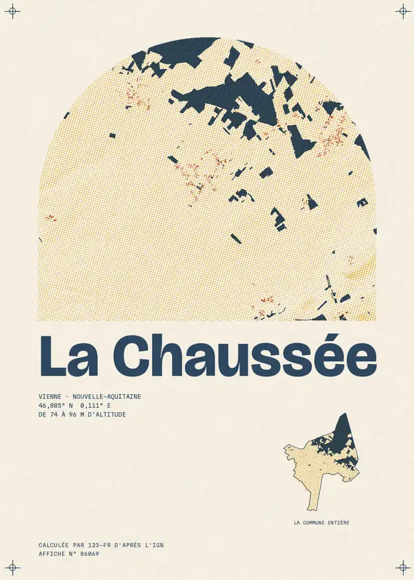 Affiche de La Chaussée, calculée par 123-fr d'après l'IGN