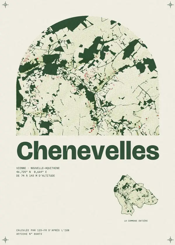 Affiche de Chenevelles, calculée par 123-fr d'après l'IGN