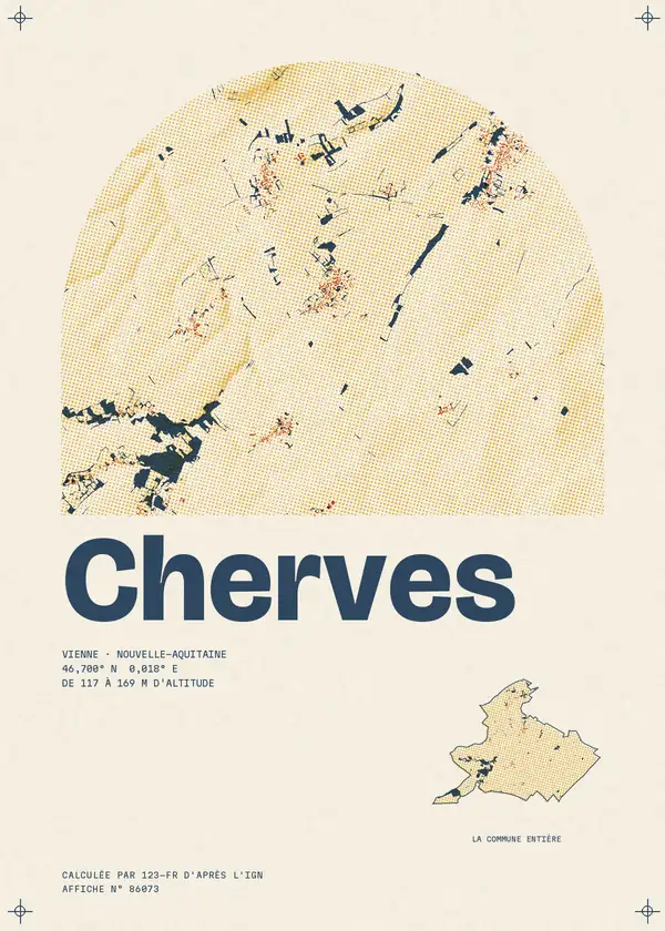 Affiche de Cherves, calculée par 123-fr d'après l'IGN