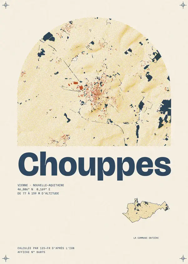 Affiche de Chouppes, calculée par 123-fr d'après l'IGN